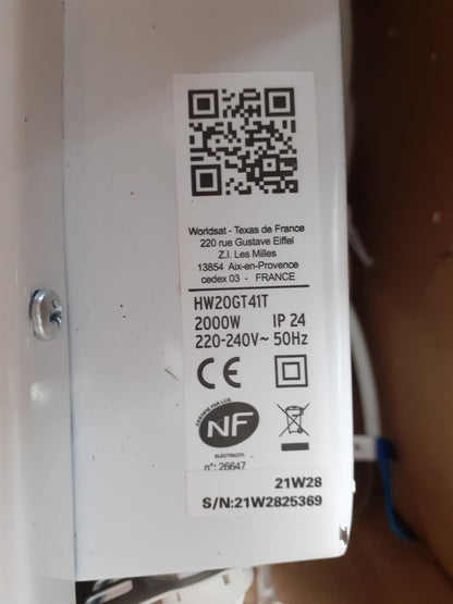 Carrera Heizkörper Keramik Glas LCD 2000 W weiß, I18294