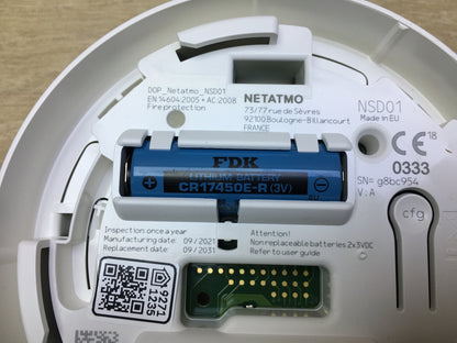 Netatmo Smart Smoke Detector NSD01, automatic tests, smoke alarm, I31500