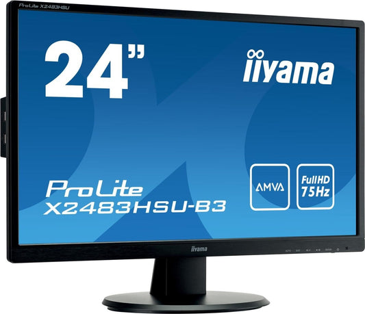 iiyama ProLite X2483HSU-B3 Monitor 23.8" FHD 1920x1080 VGA HDMI DP 75Hz 4ms
