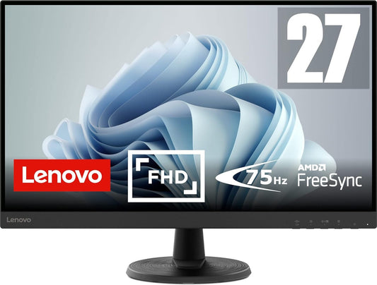 Lenovo D27-45 Monitor 27" FHD 1920x1080 VA Panel VGA HDMI AMD FreeSync 75Hz