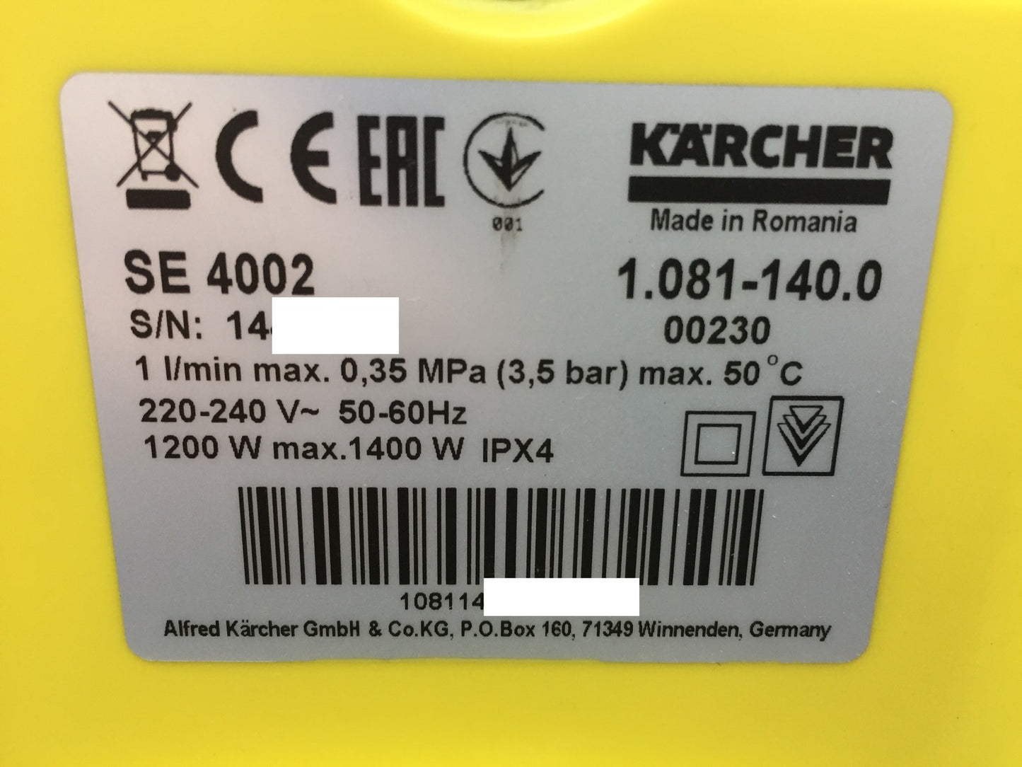 Kärcher SE 4002 Elektro-Waschsauger (1.081-140.0), I33676