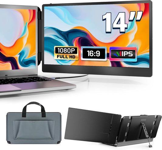 DomyFan S1 Portable Monitor Extension for Laptop 14" FHD 1920x1080 HDMI USB-C 