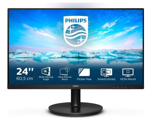 Philips 241V8LA/00 Monitor 23.8" FHD 1920x1080 HDMI VGA Adaptive Sync 75Hz 4ms 