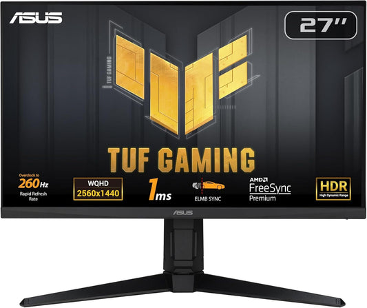 ASUS TUF VG27AQML1A Gaming Monitor 27" WQHD 2560x1440 HDR NVIDIA G-Sync 240Hz 