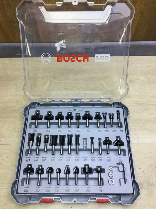 Bosch 29tlg. Fräser Set Mixed (für Holz, Zubehör Oberfräsen 8mm Schaft), I34446
