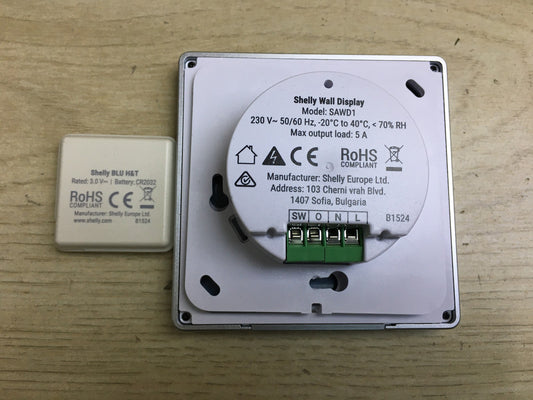 Shelly Wall Display Weiß + Blu H&T Sensor, WLAN-Smart-Home, I33619