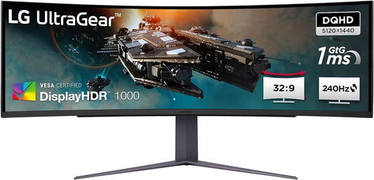 LG UltraGear 49GR85DC-B Gaming Monitor 49" QHD 5120x1440 HDR AMD FreeSync 240Hz