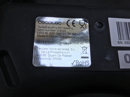 Cecotec TurboCecoFry 4D Healthy Heißluftfritteuse (03055), 3,5L, 1350W, I29039