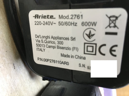 Ariete 2761 Handy Force vacuum cleaner, crumb vacuum cleaner, bagless, I28867