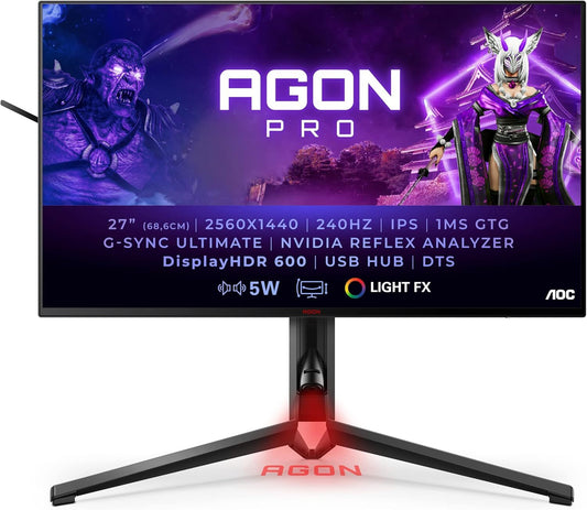 AOC Agon Pro AG274QS Monitor 27" WQHD 2560x1440 HDR NVIDIA G-Sync 300Hz 0.5ms
