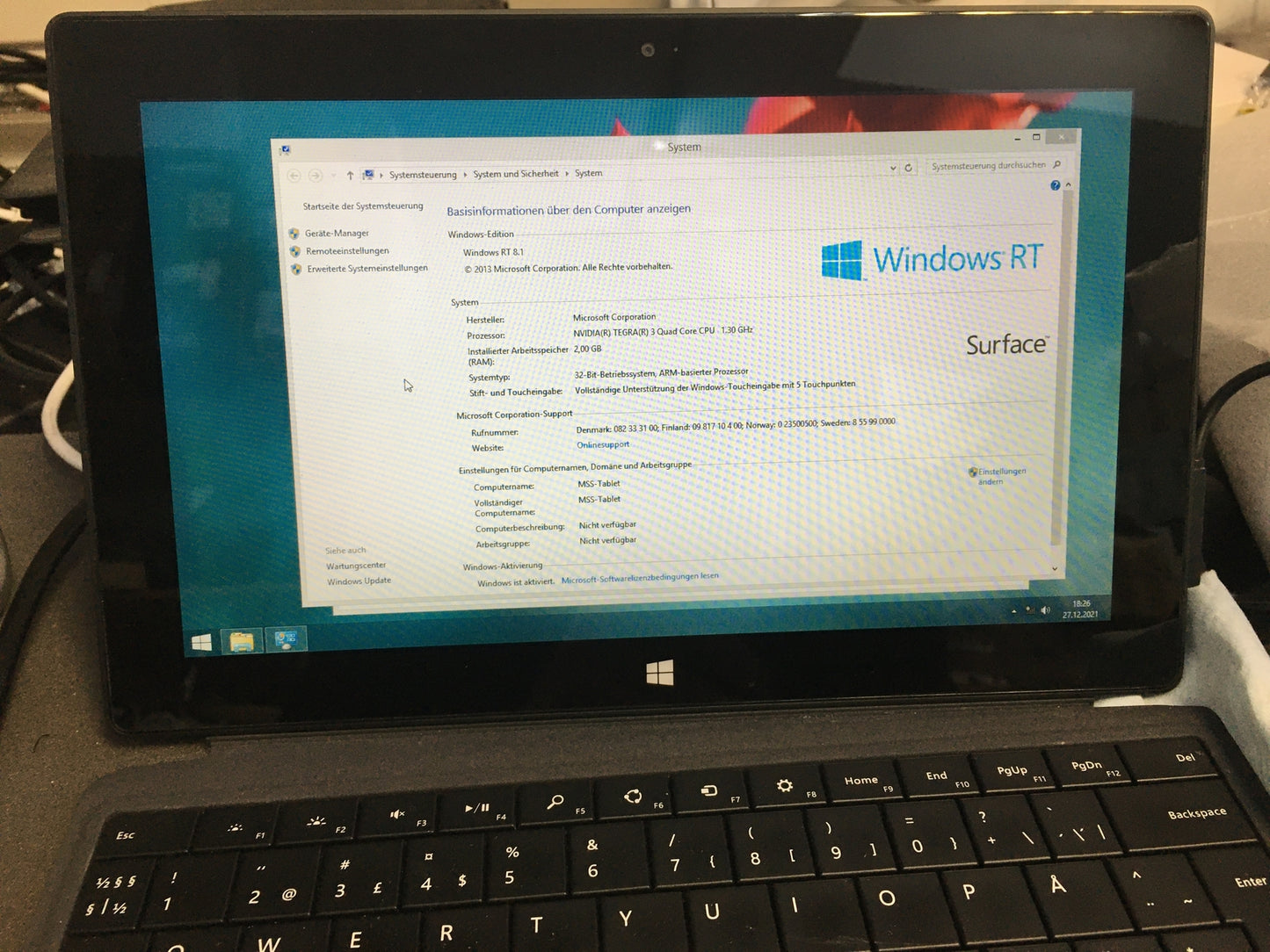 Microsoft Surface RT 32GB 1516 Windows Tablet 10,6" Touch WiFi