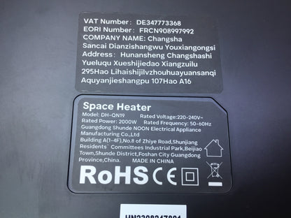 OMISOON DH-QN19 Heizlüfter 2000W, energiesparend leise, I31855
