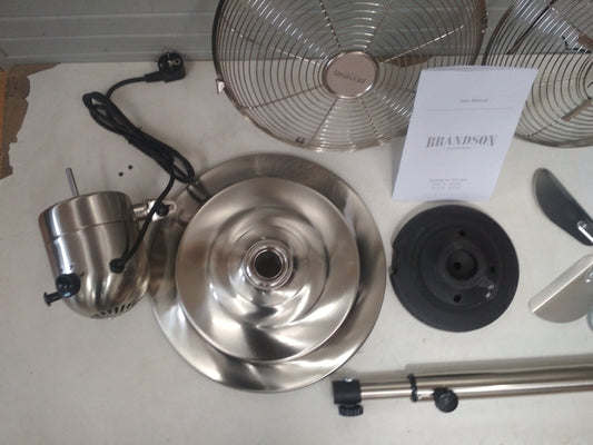 Brandson - Pedestal fan with 80° oscillation in chrome design, V09227