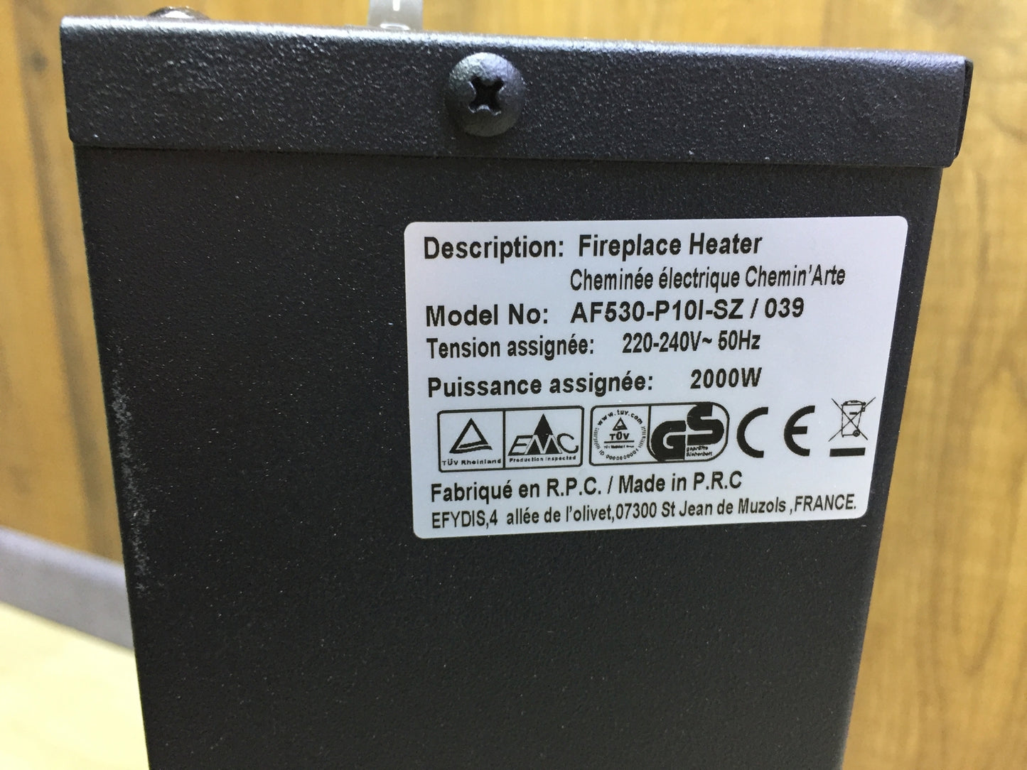 Chemin'Arte 039 Elektrischer Kamin Stahl schwarz, I31543