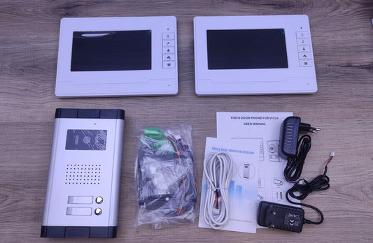 Kadongli 7'' video intercom for 2 families, I32682