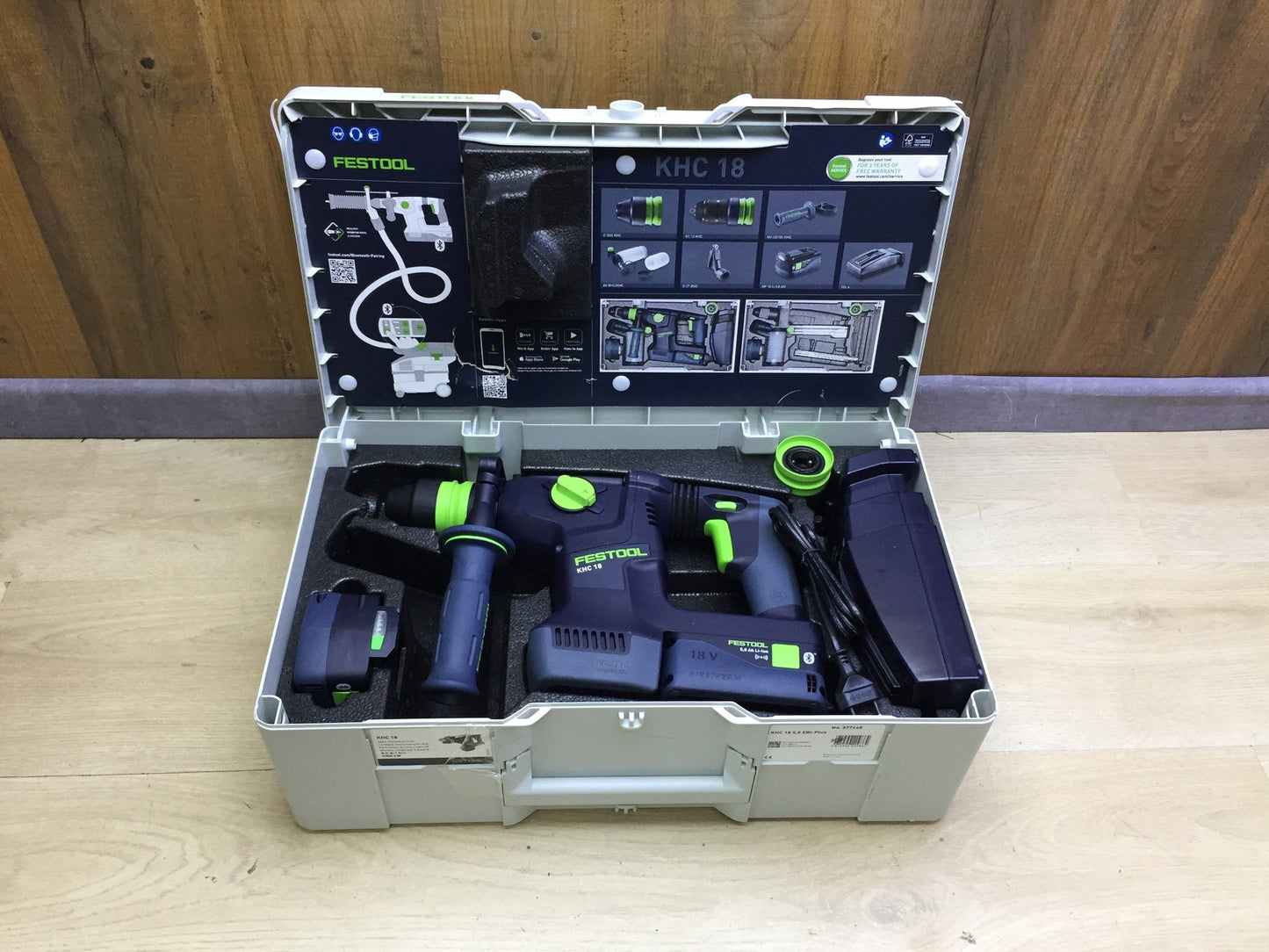 Festool cordless combination hammer KHC 18 5.0 EBI-Plus, incl. 2 x batteries 18 v 5.0 Ah, I33167