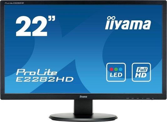 iiyama ProLite E2282HD-B1 Monitor 21.5" FHD 1920x1080 TN Panel VGA DVI 60Hz 5ms