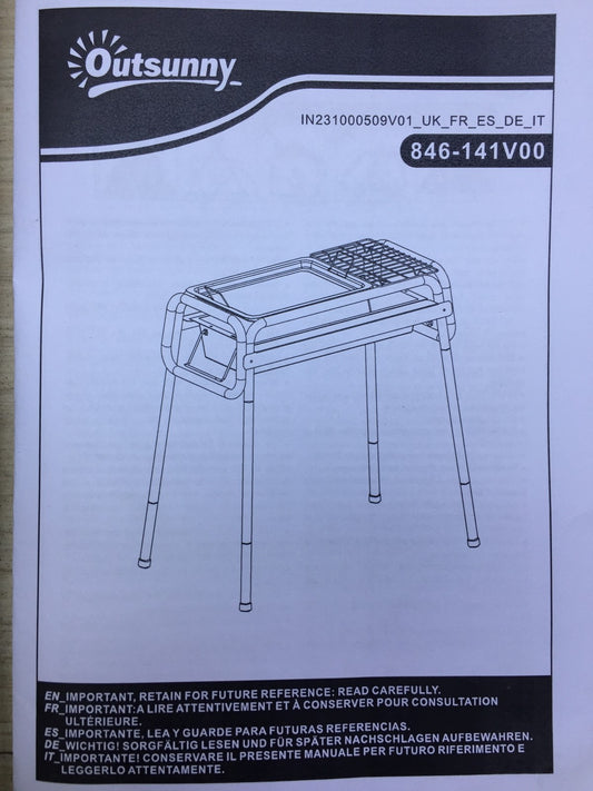 Outsunny 846-141V00 Charcoal Grill, BBQ Grill, with 2 Grill Racks, I33349 