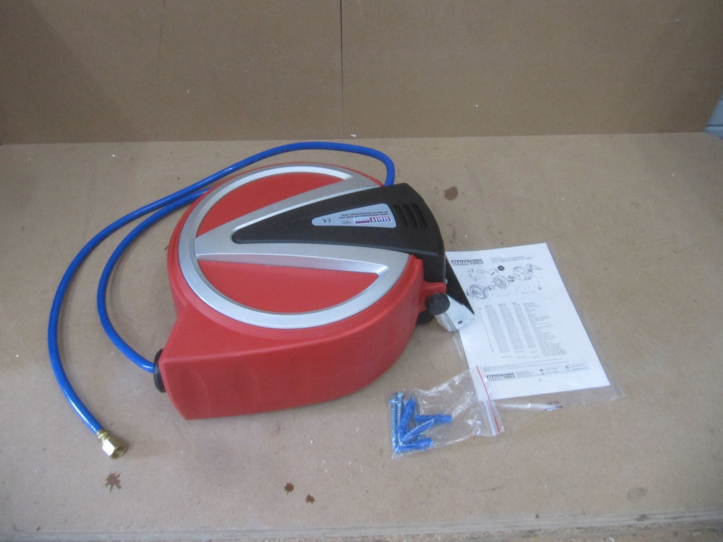 Sealey SA812 Einziehbare Luftschlauch-rolle 12mtr ø6.5mm ID PU Schlauch, I13619