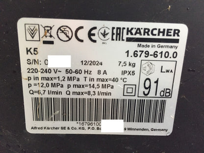 Kärcher Hochdruckreiniger K 5 FJ (1.679-610.0), Druck: max. 145 bar, I33760