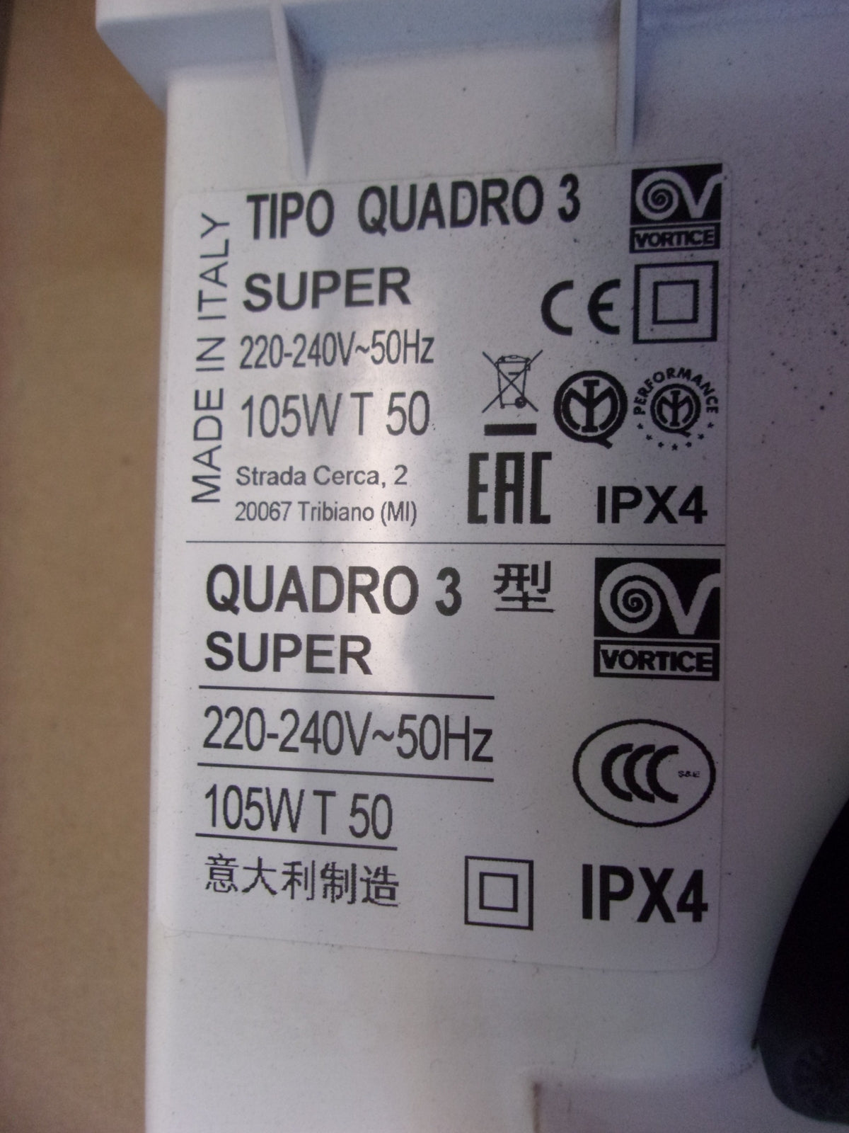 Vortice 11952 Aufputz-Schachtventilator 270 m3/h, I07280