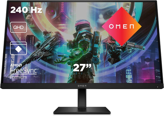 HP Omen 27qs Gaming Monitor 27" QHD 2560x1440 HDR AMD FreeSync 240Hz 1ms (GtG)