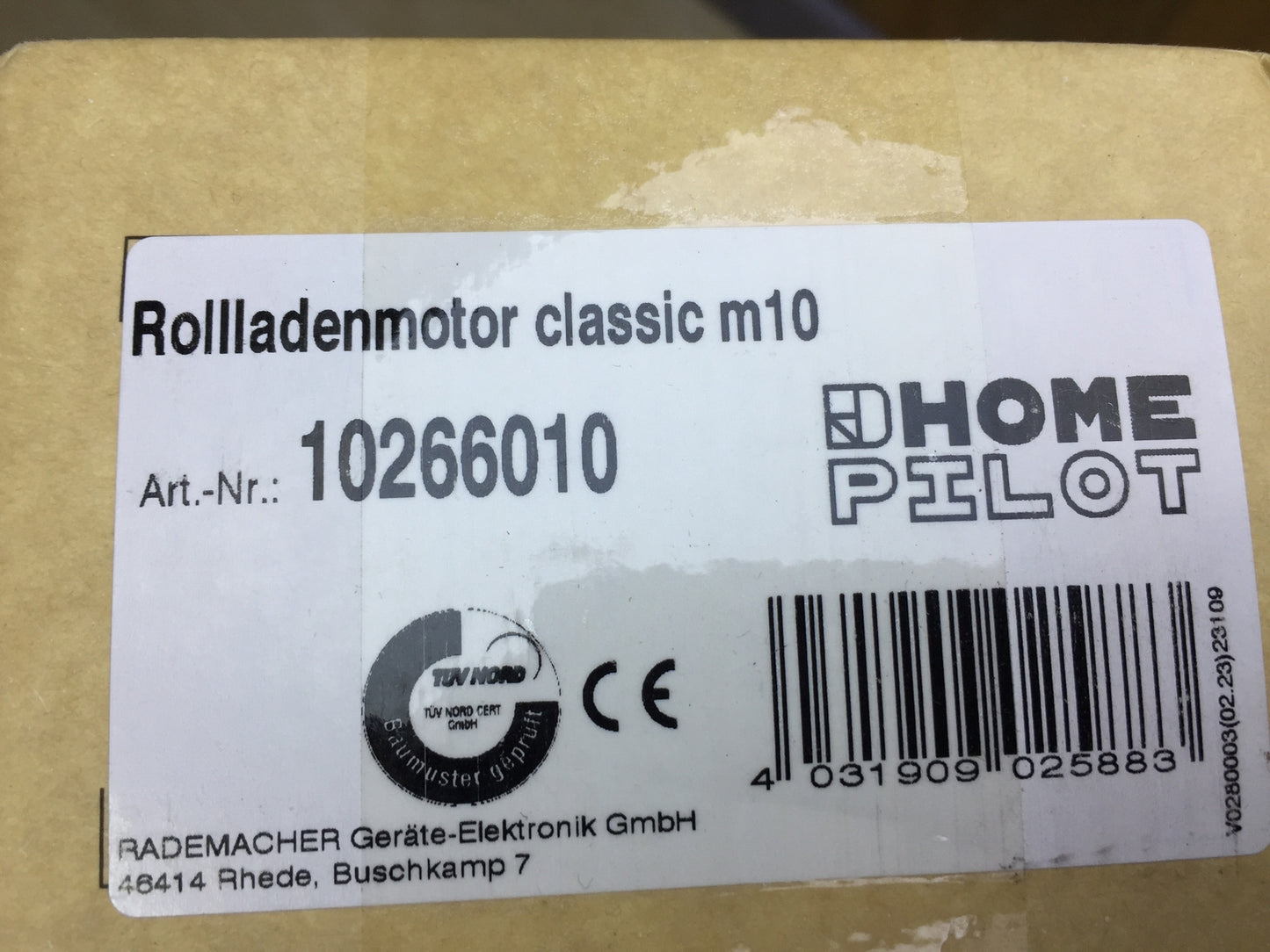 HOMEPILOT Rollladenmotor classic m10 (SW60, 10 Nm), I32352