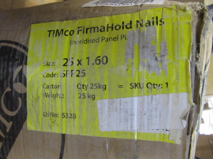 1,91 €/kg Timco spp25 Stahlstifte 25 x 1,60 – 25kg Rechnung Y05510