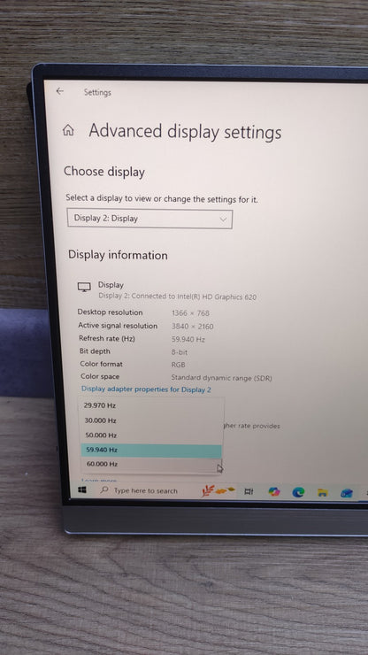 Uperfect Tragbarer 4K Gaming Monitor 15,6" Ultra HD 3840x2160 USB-C silber