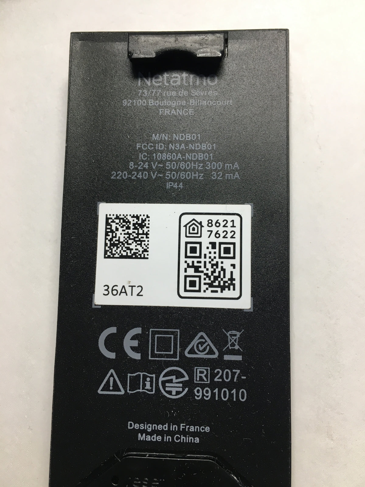 Netatmo NDB01 Smarte Video Türklingel mit Kamera, WLAN, 2-Wege-Audio, I15446