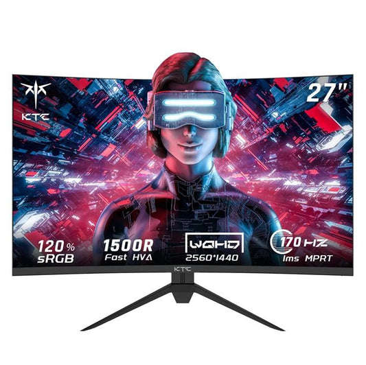 KTC H27S17 Gaming Monitor 27" QHD 2560x1440 HDR10 HDMI DP AMD FreeSync 165Hz 1ms