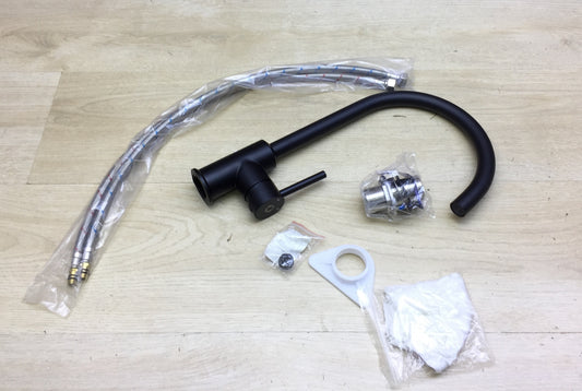 CECIPA Küchenarmatur 360° Schwenkbar Hochdruck, Wasserhahn, schwarz, I24540