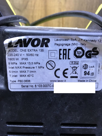 Lavor One Extra 135 Hochdruckreiniger 8.103.0007C I31789