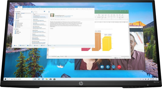 HP M27ha Monitor 27" FHD 1920x1080 IPS VGA HDMI DP 60Hz Speakers 