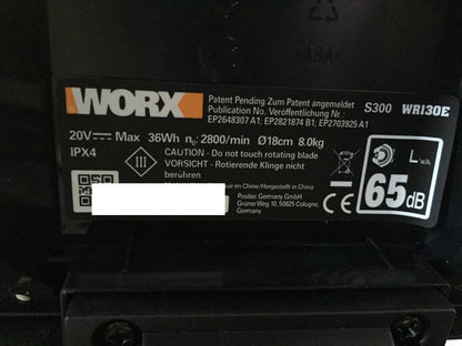 Worx Landroid S WR130E Mähroboter/Akkurasenmäher für Gärten bis 300 qm, I33174