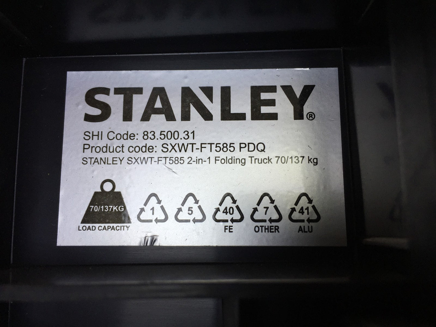 Stanley SXWTD-FT585 2-in-1 Sackkarre und Plattformwagen, 70/135 Kg, I33919