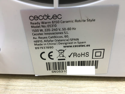 Cecotec 05310 Heizlüfter Ready Warm 6150 Ceramic, 1500 W, I31085