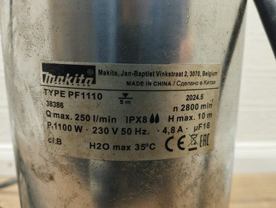 Makita PF1110 Tauchpumpe Schmutzwasserpumpe 1100W 15.000 l/h