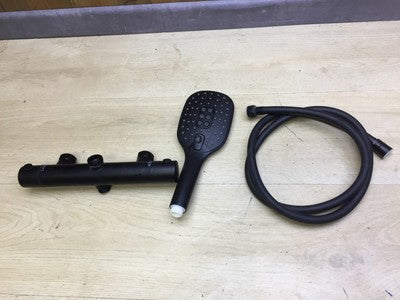 JOHO Duschsystem mit Thermostat matt schwarz, I32327