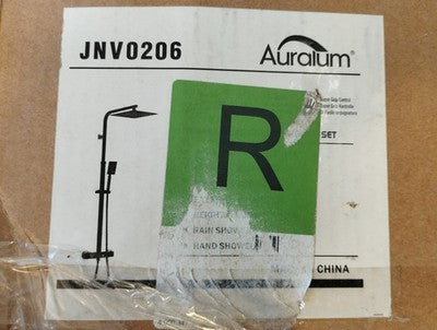 Auralum Duschsystem Komplettset Schwarz 30x30cm Edelstahl