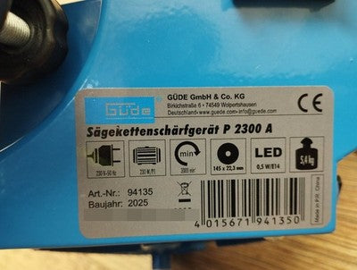Güde 94135 P 2300 A Sägekettenschärfgerät für Kettensäge