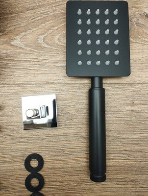Auralum Duschsystem Komplettset Schwarz 30x30cm Edelstahl