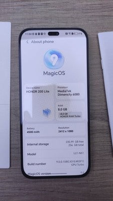 Honor 200 Lite 5G 256GB/8GB Dual SIM Smartphone, schwarz