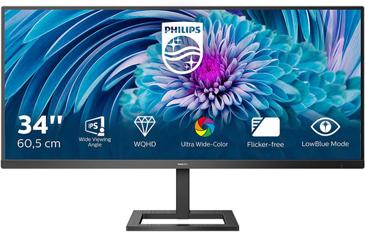 Philips 345E2AE/00 Gaming Monitor 34" WQHD 3440x1440 IPS HDMI DP AdaptiveSync