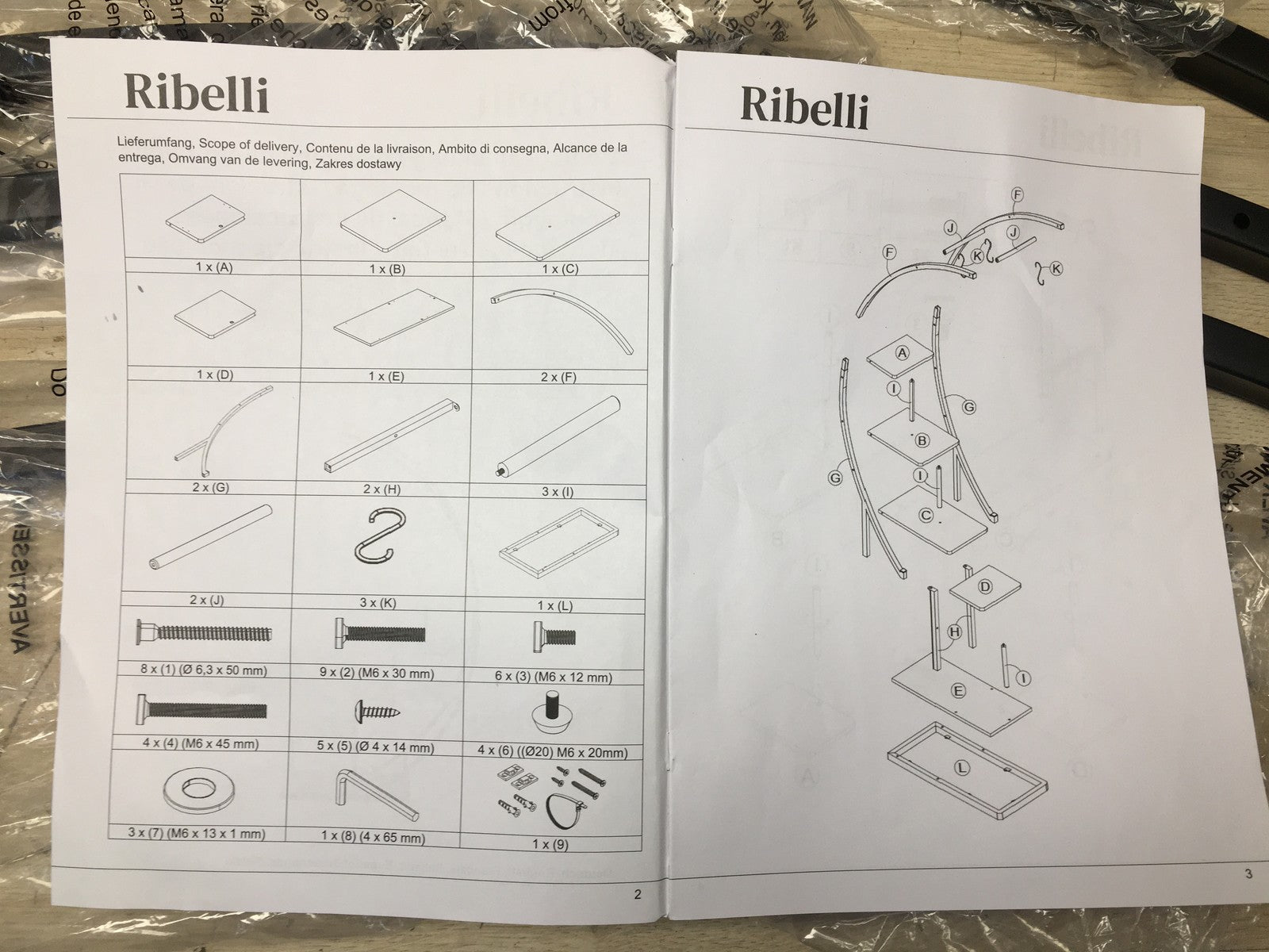 Ribelli 500750 Metall-Pflanzenständer 5-stufig in Halbmondform schwarz, I38330