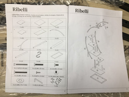 Ribelli 500750 Metall-Pflanzenständer 5-stufig in Halbmondform schwarz, I38330