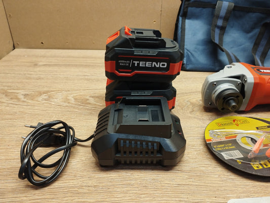 TEENO Teeno-6200 Akku-Winkelschleifer 125mm, inkl. 2 Akkus, I40691