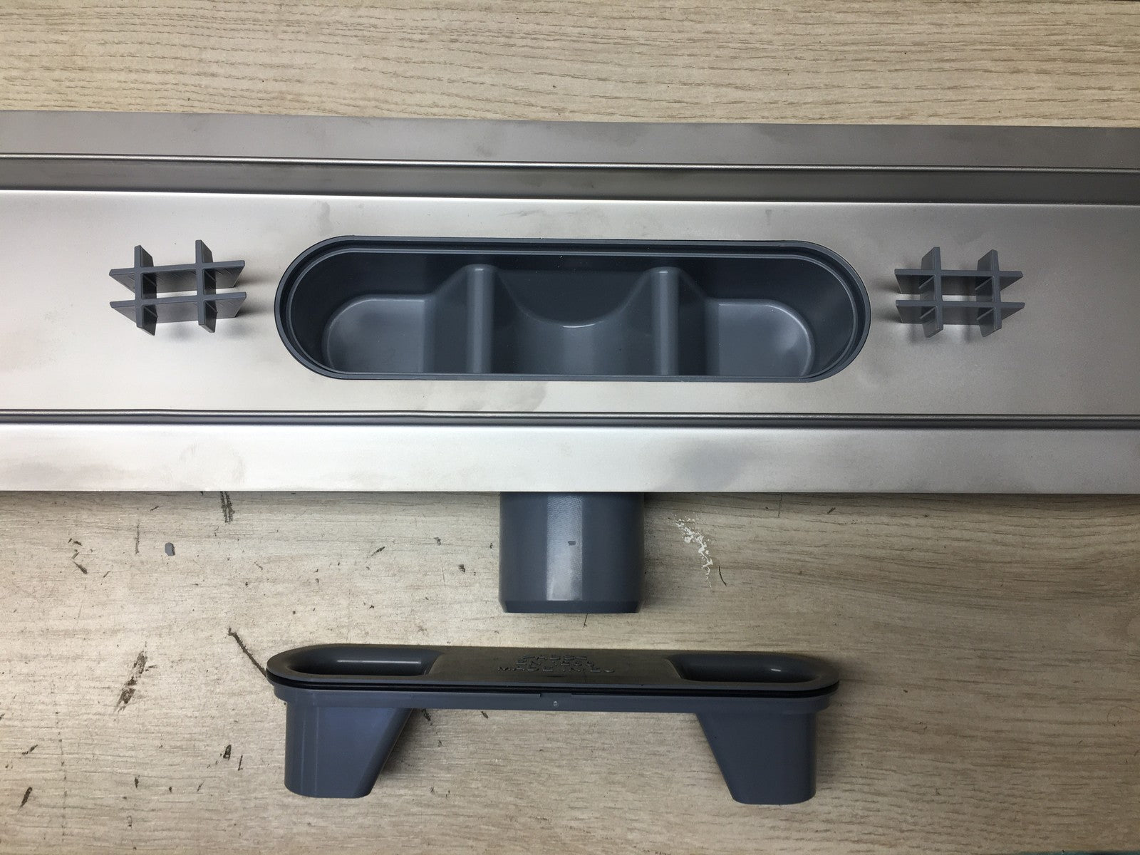 VOGI Duschrinne 100 cm Edelstahl Komplettset Weißes Glas, I36866