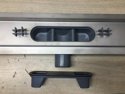 VOGI Duschrinne 100 cm Edelstahl Komplettset Weißes Glas, I36866