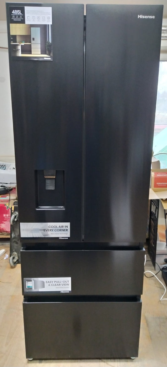 Hisense RF632N4WFE Kühlschrank Freistehend French Door 485 L NoFrost Schwarz